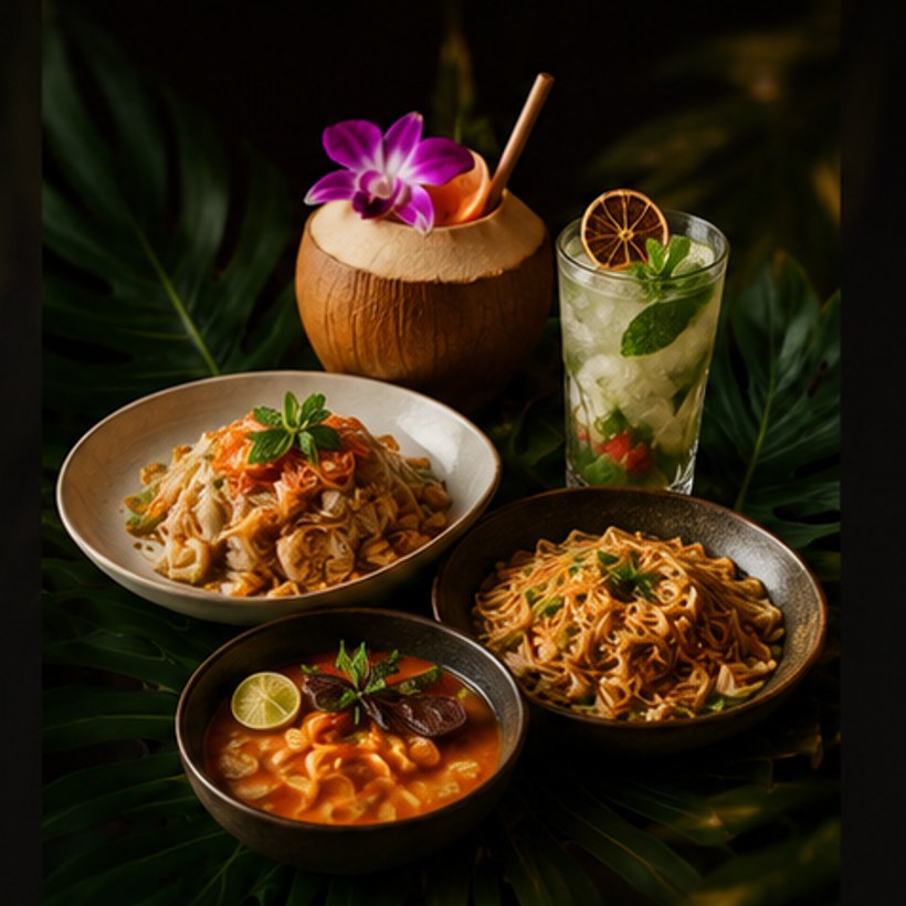 Thai dishes and tropical drinks